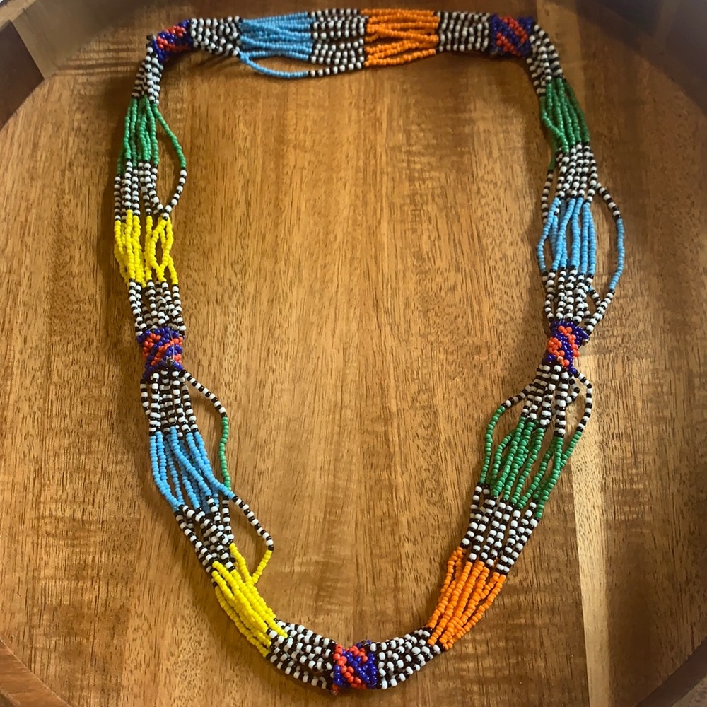 Handmade Kenyan masai multicolor beads necklace